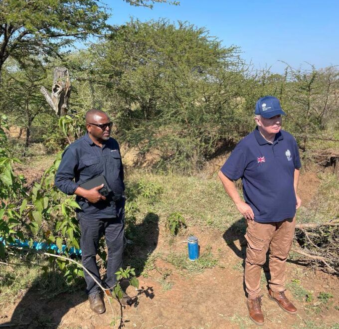 British High Commissioner Colin Wells and Commissioner of Refugees Zanele Mlambo at the Malindza Refugee Reception Centre during Wells' second visit to the facility on Tuesday 2 June 2026. (Photo: British High Commission in Eswatini)