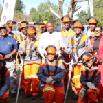 The 12 entrepreneurs commissioned under the YERF and Municipal Council of Mbabane landscaping project pose with Mayor His Worship Thulani Mkhonto and council members in Mbabane on Tuesday. (Photo: Youth Enterprise Fund Eswatini)