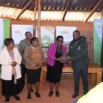 Attendees receive indigenous plants and vegetable seedlings to take home and plant as part of Ezulwini Municipality's World Environment Day commemoration at the PELUM Centre for Agroecology. (Photo: Ezulwini Municipality)