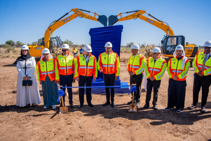 President Duma Boko and officials gather at the Sir Seretse Khama Airport Special Economic Zone for the groundbreaking ceremony of the New Botswana City project, a US$1.9 billion development expected to create more than 20,000 jobs. (Photo: Botswana Development Corporation)