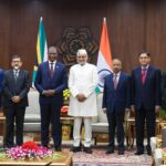 Deputy President of the Republic of South Africa, Paul Mashatile, together with the South African delegation attend a working meeting with His Excellency, the Vice President of India, Shri Chandrapuram Ponnusami (C.P.) Radhakrishnan at the Vice President's Enclave, New Dehli. Image: GCIS