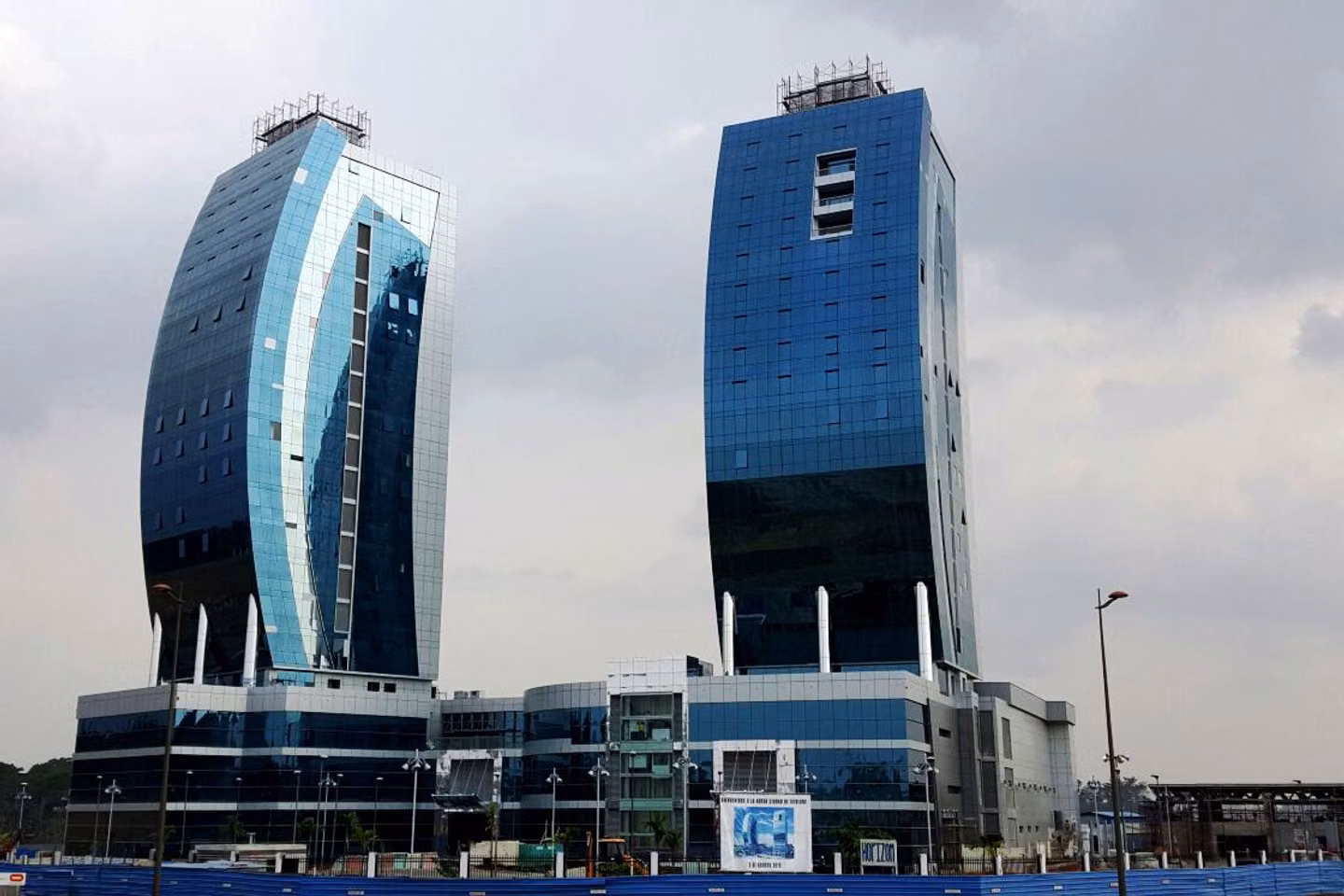 An image taken from the X account Silicon Oyala shows the twin towers of Ciudad de la Paz, Equatorial Guinea