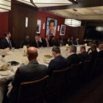 Delegates sit around a dinner table during the session, engaging in discussions and networking on the sidelines of the meeting. Photo: Liberia Ministry of Foreign Affairs