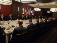 Delegates sit around a dinner table during the session, engaging in discussions and networking on the sidelines of the meeting. Photo: Liberia Ministry of Foreign Affairs