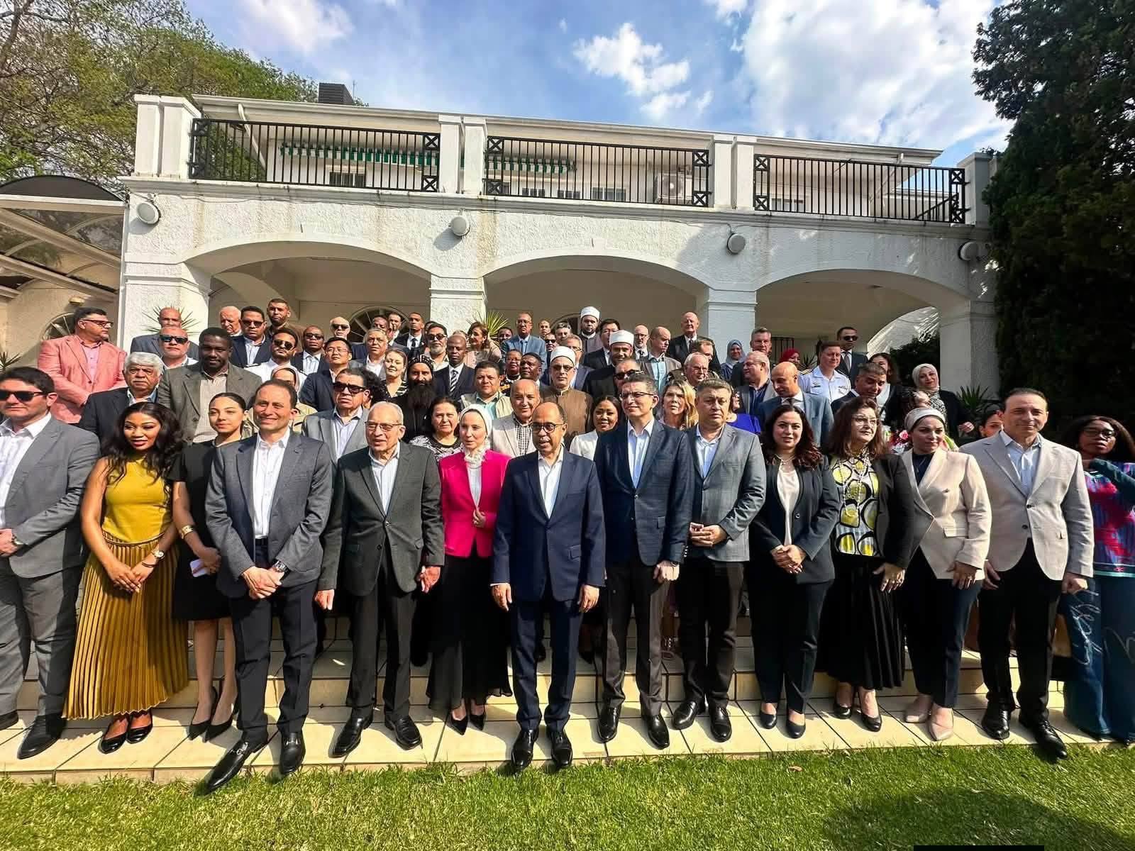 Egyptian Ambassador to South Africa, Botswana and Lesotho Ahmad Sharief poses for a group photo with ambassadors, members of the diplomatic corps, business representatives, AUDA NEPAD officials and members of the Egyptian community in South Africa during a luncheon in Pretoria. Photo credit: Embassy of Egypt in South Africa