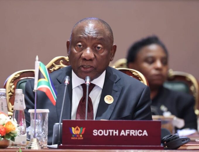 President Cyril Ramaphosa participates in a closed session of the 18th BRICS Leaders’ Summit on inclusive global governance and strengthening multilateralism at Bharat Mandapam in New Delhi, India. Photo: Presidency South Africa