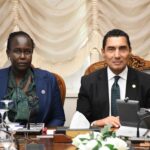 Egyptian Minister of Youth and Sports Gohar Nabil meets with South Sudan’s Minister of Youth and Sports Atong Kuol Manyang Juuk during talks on strengthening bilateral cooperation in youth and sports. Photo credit: Ministry of Youth and Sports, Egypt