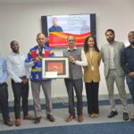 India’s High Commissioner to Eswatini, N. Ram Prasad, poses with members of staff at the High Commission of India in Mbabane following the completion of his tenure in the Kingdom. Photo credit: High Commission of India, Mbabane