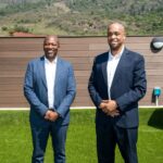 Eswatini Revenue Service Commissioner General Brightwell Nkambule meets Revenue Services Lesotho Acting Commissioner General Rakokoana Makoa during the Lesotho delegation’s courtesy visit to Eswatini. Photo: ERS
