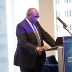 Lesotho Prime Minister Samuel Ntsokoane Matekane addresses the UN Digital Cooperation Day in New York on Lesotho’s national AI strategy and digital development plans. Photo: Government of Lesotho