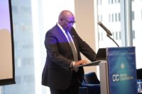 Lesotho Prime Minister Samuel Ntsokoane Matekane addresses the UN Digital Cooperation Day in New York on Lesotho’s national AI strategy and digital development plans. Photo: Government of Lesotho