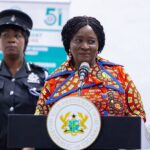 Ghana’s Vice President Naana Jane Opoku Agyemang addresses delegates during the ECOWAS parliamentary session in Accra, where she called for stronger regional cooperation to tackle climate change, displacement and insecurity. Photo: X/@NJOAgyemang