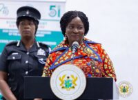 Ghana’s Vice President Naana Jane Opoku Agyemang addresses delegates during the ECOWAS parliamentary session in Accra, where she called for stronger regional cooperation to tackle climate change, displacement and insecurity. Photo: X/@NJOAgyemang