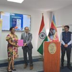 Shri Ajay Kumar Sharma presents a token of appreciation to Dr Thabile Ndlovu of the University of Eswatini after her presentation on traditional medicine. Photo: X/@IndiaEswatini