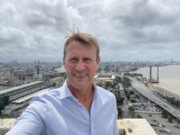 British High Commissioner to Nigeria Pete Vowles in Lagos, with the Marina waterfront in the background. Photo: X/@PeteVowles