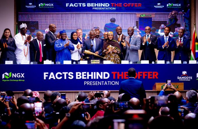 Aliko Dangote, President and Chief Executive Officer of Dangote Group during the opening day of Dangote Refinery's initial public offering (IPO) at the Nigerian Exchange Group (NGX Group) in Marina, Lagos, Nigeria, September 14, 2026.