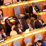 Zimbabwe’s Foreign Affairs and International Trade Minister Professor Amon Murwira with members of the Zimbabwean delegation during the UN General Assembly session in New York. Photo: Ministry of Foreign Affairs and International Trade, Zimbabwe.