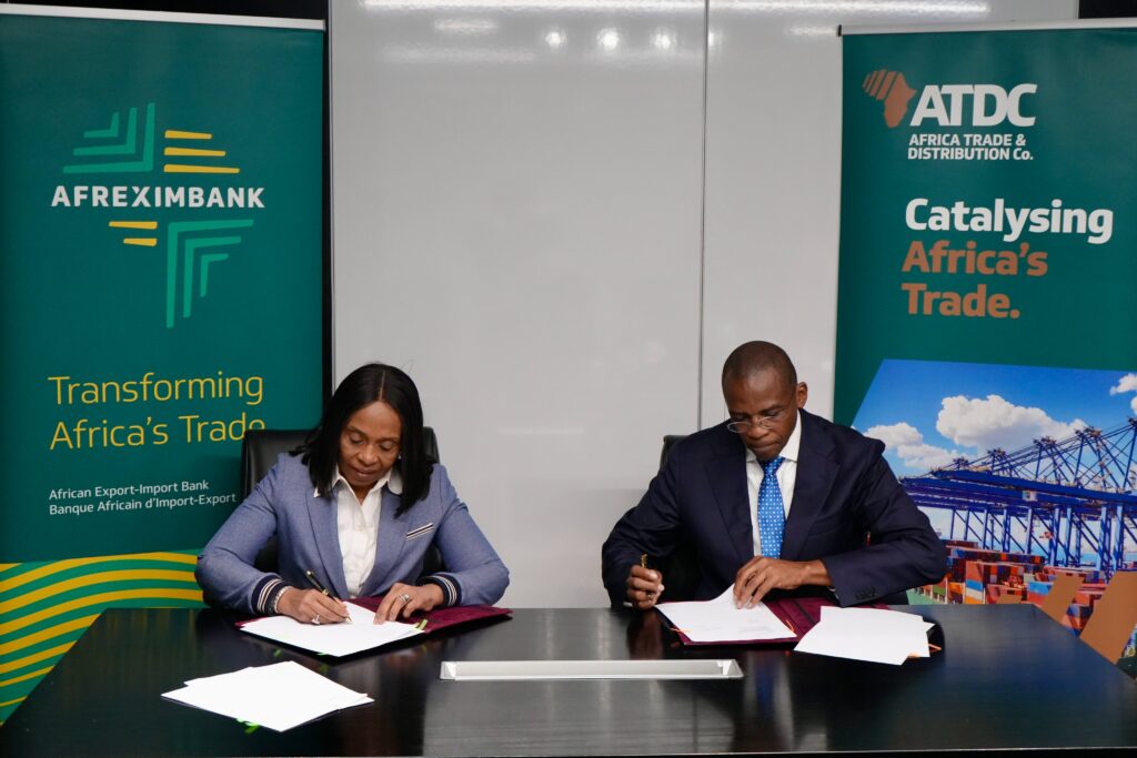 Representatives of Afreximbank and ATDC sign the US$500 million Global Credit Facility agreement to support trade, logistics and distribution across African markets. Photo: X/@afreximbank