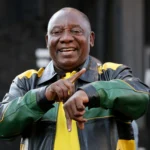 President Cyril Ramaphosa addresses supporters of South Africa’s ruling African National Congress (ANC) in 2019. © Reuters/Mike Hutchings