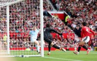 Soccer Football - Premier League - Manchester United v Manchester City - Old Trafford, Manchester, Britain - September 13, 2026 Manchester City's Erling Haaland scores their first goal REUTERS/Scott Heppell