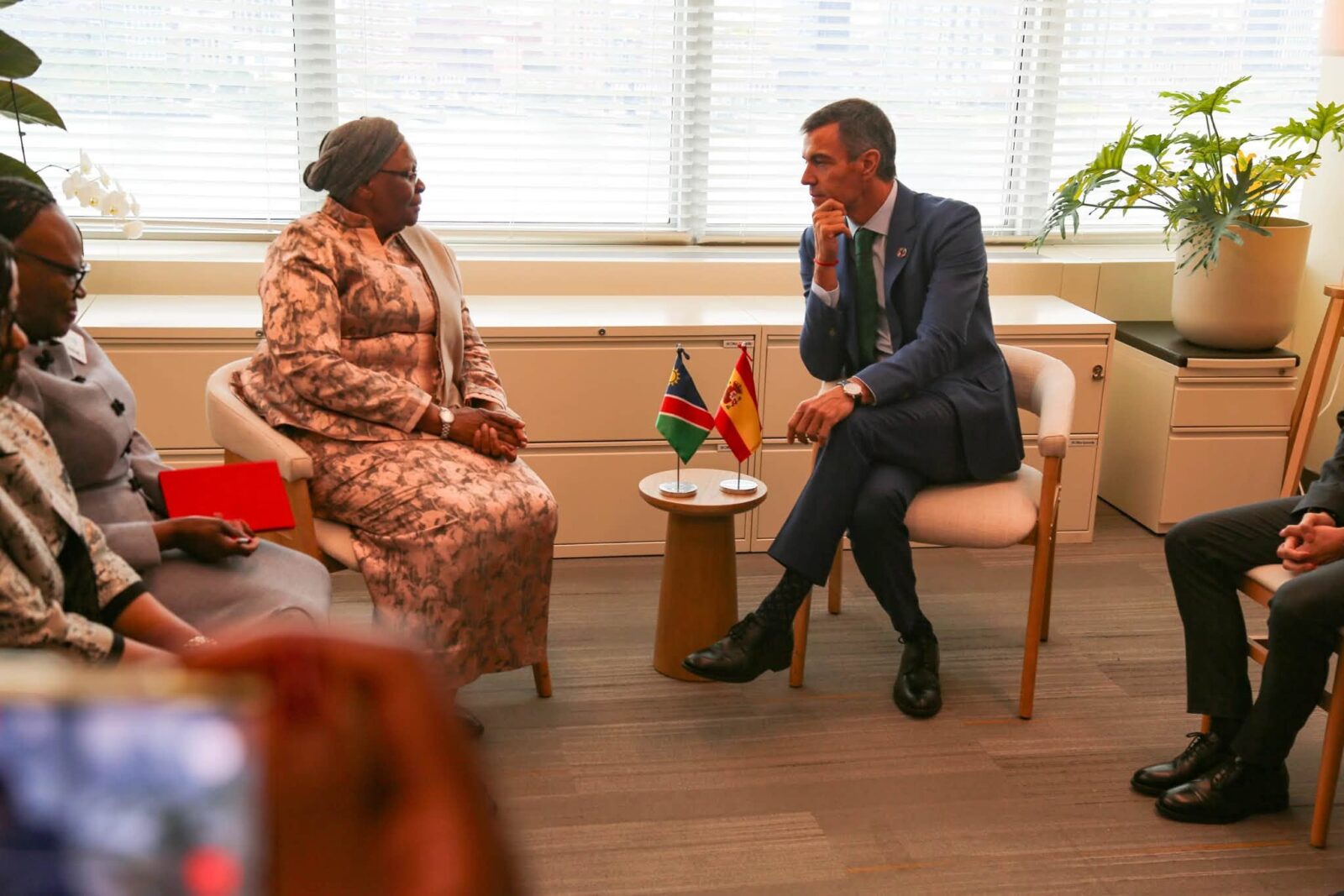 President Netumbo Nandi Ndaitwah and Prime Minister Pedro Sánchez meet with their respective delegations during talks on bilateral cooperation and the WHO Pandemic Agreement in New York. Photo: Namibian Presidency.