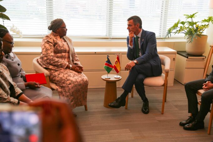 President Netumbo Nandi Ndaitwah and Prime Minister Pedro Sánchez meet with their respective delegations during talks on bilateral cooperation and the WHO Pandemic Agreement in New York. Photo: Namibian Presidency.