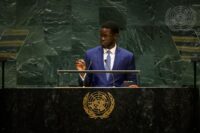 President Bassirou Diomaye Faye of Senegal addresses the 81st United Nations General Assembly in New York on September 24, 2026.