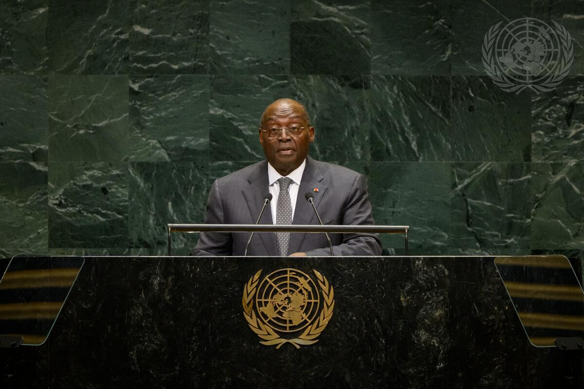 Côte d’Ivoire’s Vice President Tiémoko Meyliet Koné addresses delegates during the 81st session of the United Nations General Assembly in New York. Photo: UN
