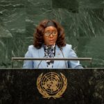 Gabon’s Foreign Affairs Minister Marie-Édith Tassyla-Ye-Doumbeneny addresses the 81st UN General Assembly in New York.