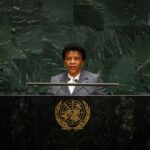São Tomé and Príncipe’s Foreign Affairs Minister Ilza Maria dos Santos Amado Vaz addresses the 81st UN General Assembly in New York.