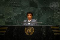 São Tomé and Príncipe’s Foreign Affairs Minister Ilza Maria dos Santos Amado Vaz addresses the 81st UN General Assembly in New York.