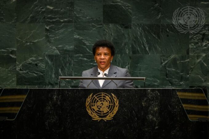 São Tomé and Príncipe’s Foreign Affairs Minister Ilza Maria dos Santos Amado Vaz addresses the 81st UN General Assembly in New York.
