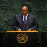 Zambia’s Foreign Affairs and International Cooperation Minister Mulambo Hamakuni Haimbe addresses the 81st United Nations General Assembly in New York.