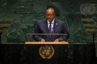 Zambia’s Foreign Affairs and International Cooperation Minister Mulambo Hamakuni Haimbe addresses the 81st United Nations General Assembly in New York.