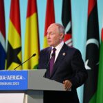 Russian President Vladimir Putin during the second Russia-Africa Summit in St Petersburg, Russia, in July 2023.