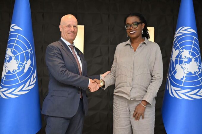 Maher Nasser, Commissioner General for UN Expos and Director of the Outreach Division at the UN Department of Global Communications, meets ECA Deputy Executive Secretary Mama Keita in Addis Ababa.