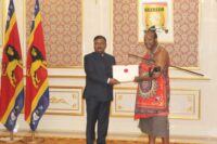 His Majesty King Mswati III receives the letters of credence from High Commissioner designate of the Republic of India, H.E Anand Prakash, at Lozitha Royal Palace.