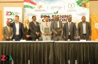 Officials from the Zambian government, ZESCO and EnerSynk Group pose for a group photograph following the signing of a 500MW Power Purchase Agreement