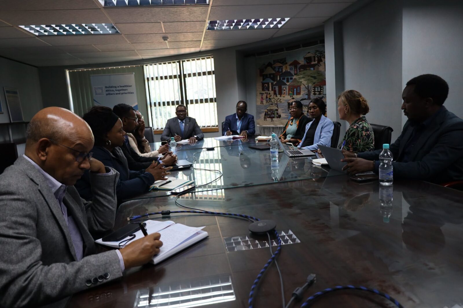 Gavi Senior Country Manager Ms. Jonna meets with WHO Representative Dr Innocent Nuwagira and UNICEF representatives during a debriefing session following a two week mission to assess Lesotho’s immunisation programme and support preparations for the country’s Gavi 6.0 application.
