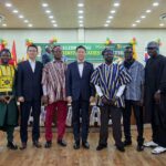 Ghanaian community members and guests pose for a group photo at GHANASKO’s 30th anniversary celebration in Paju, South Korea. Photo: Kojo Choi/Facebook