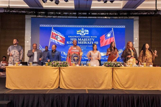 His Majesty King Mswati III with Inkhosikati and Minister of Foreign Affairs and International Cooperation Pholile Shakantu during engagements in Taiwan.