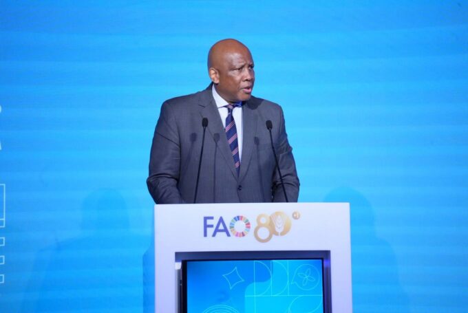 King Letsie III, FAO Special Ambassador for Nutrition, delivers the keynote address at the opening of the sixth World Food Forum in Rome, Italy, on 12 October 2026, warning of El Niño’s threat to food security in Southern Africa.