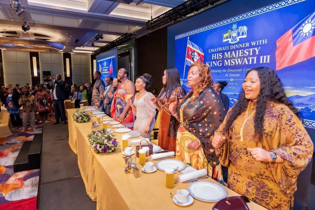 His Majesty King Mswati III with Inkhosikati and Minister of Foreign Affairs and International Cooperation Pholile Shakantu during engagements in Taiwan.