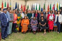 Namibia’s Selma Ashipala-Musavyi with participants at the inaugural Diplomatic Fair in Windhoek. Photo: MIRT Namibia.