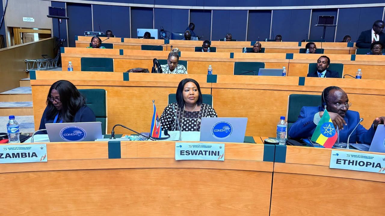 Eswatini’s Minister of Foreign Affairs and International Cooperation, Senator Pholile Shakantu, makes the kingdom’s case for stronger regional cooperation on supply chain disruptions during the 21st Meeting of COMESA Ministers of Foreign Affairs.
