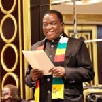 Zimbabwean President Emmerson Mnangagwa during talks with the leadership of PSB Bank and Rossotrudnichestvo on the sidelines of the Third Russia-Africa Summit in Moscow. Photo: Supplied