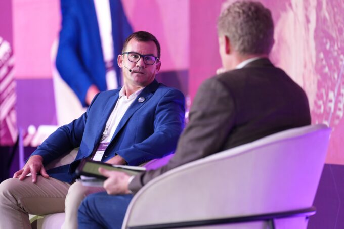 GoTyme Bank Managing Executive for Card Strategy Jimmy Sounes speaks during a fireside chat with Colin Iles, Founder of Iles Media, at the BPC Client Conference at the Westin Hotel in Cape Town on Wednesday, 21 October 2026. (Photo: Johann Botha)