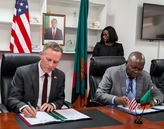Zambia and the United States sign a US$2.49 billion, five year health cooperation agreement in Lusaka. Photo: X/@usembassyzambia