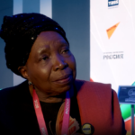 Former AU Commission chairperson Dr Nkosazana Dlamini-Zuma with The African Daily editor Adekunle Owolabi on the sidelines of the third Russia-Africa Summit in Moscow. Photo: Supplied