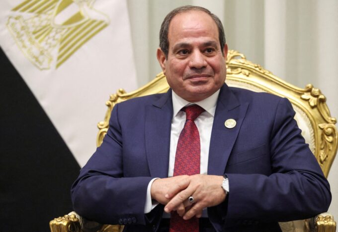 Egyptian President Abdel Fattah el-Sisi looks on during a meeting with U.S. President Donald Trump ahead of a world leaders' summit on ending the Gaza war, amid a U.S.-brokered prisoner-hostage swap and ceasefire deal between Israel and Hamas, in Sharm El-Sheikh, Egypt, October 13, 2025. REUTERS/Evelyn Hockstein/File Photo